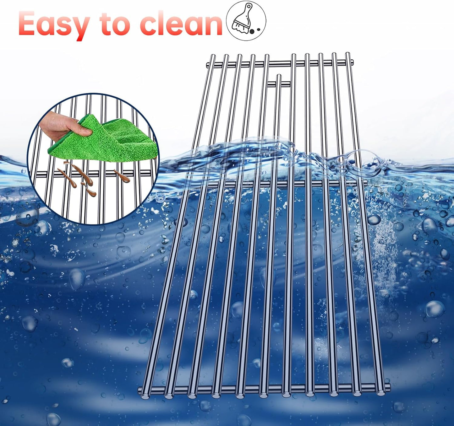 9MM 16517 Grill Grates 16GA Grill Heat Plates for 16631 16520 Bull Grill Replacement Parts, BBQ Bull Brahma 5 Burner 57568, 57569, 57568CE, 57568AGA, 57569CE, 57569AGA, Stainless Steel Grids