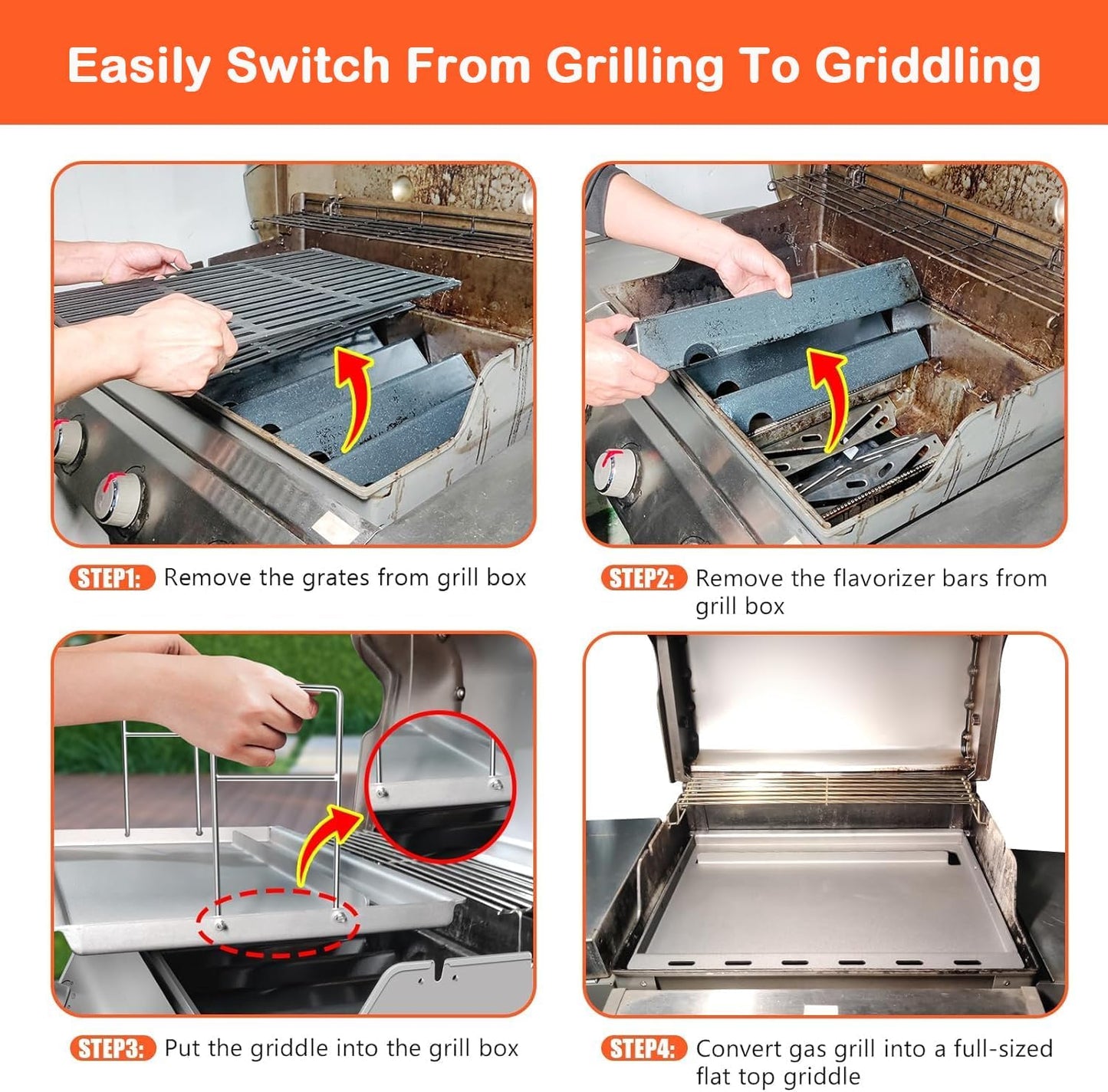 6788 Full Size Griddle for Genesis II Grill Parts - 66095 Grill Grates for Weber Genesis II 300 Series II E/S-310 II E/S-315 II E/S-335 II SE-335 Grills, Weber Full Size Griddle Insert Replace Parts