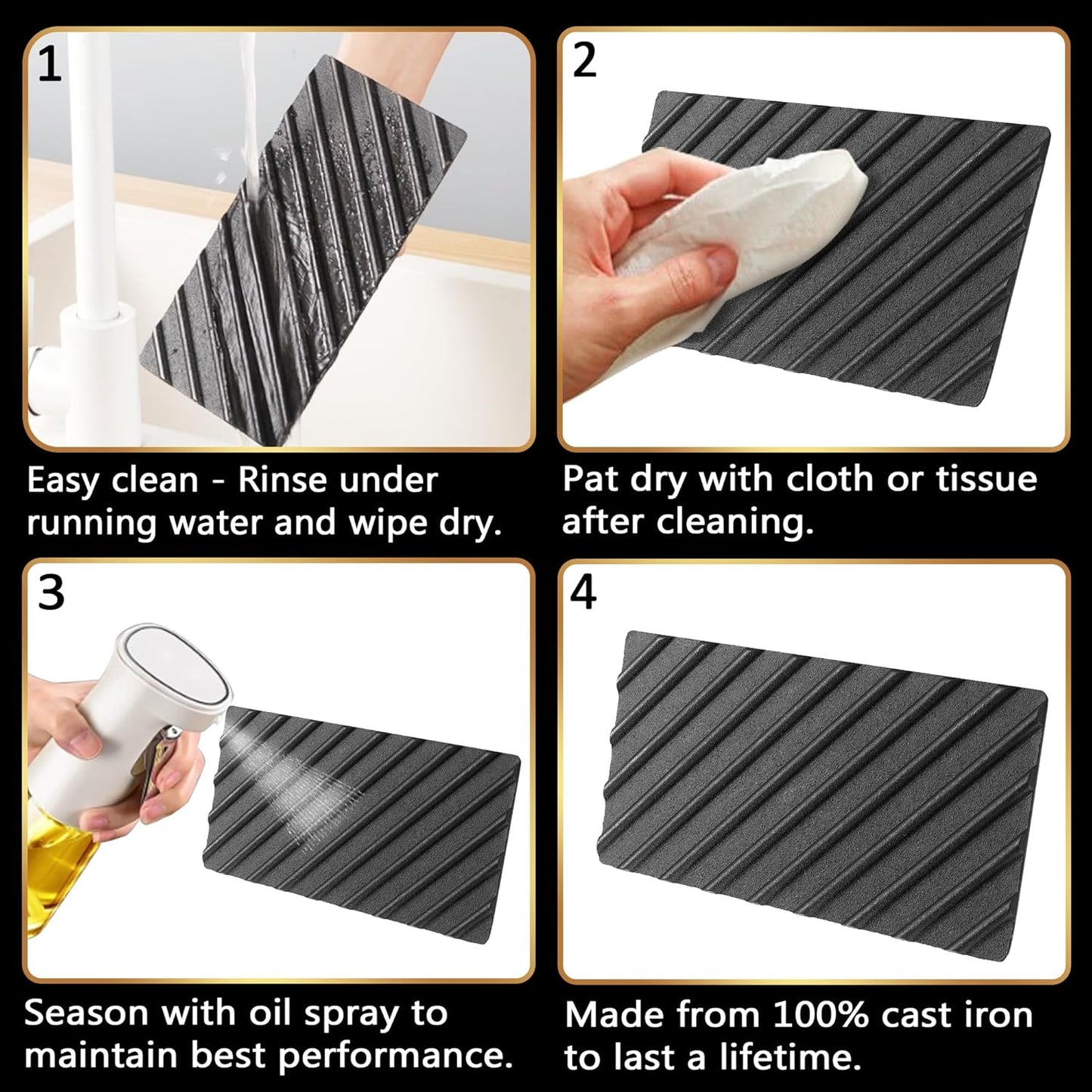 3lb Cast Iron Grill Press, Heavy Duty Smash Burger Press for Griddle Heat Resistant Handle, Burger Smasher, Hamburger Press, Grill Press for Griddle, Bacon Press Meat Press, BBQ Grill Accessories