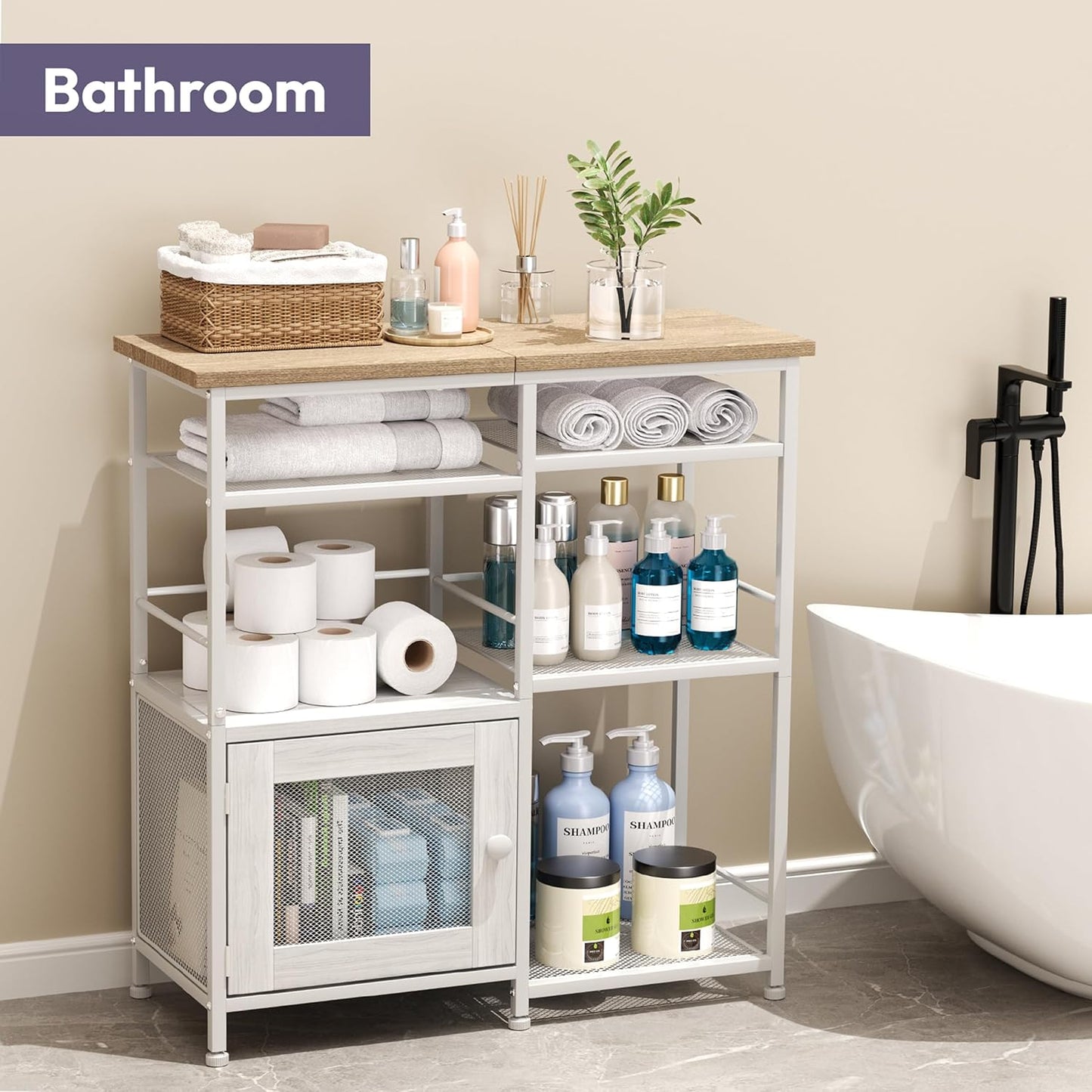 SWTYMIKI Coffee Bar Cabinet Station - Farmhouse Small Coffee Stand Station with Doors, Rustic Storage Organizer for Kitchen, Buffet Sideboard Cabinet Table for Home, Office, Corner, Bar, White