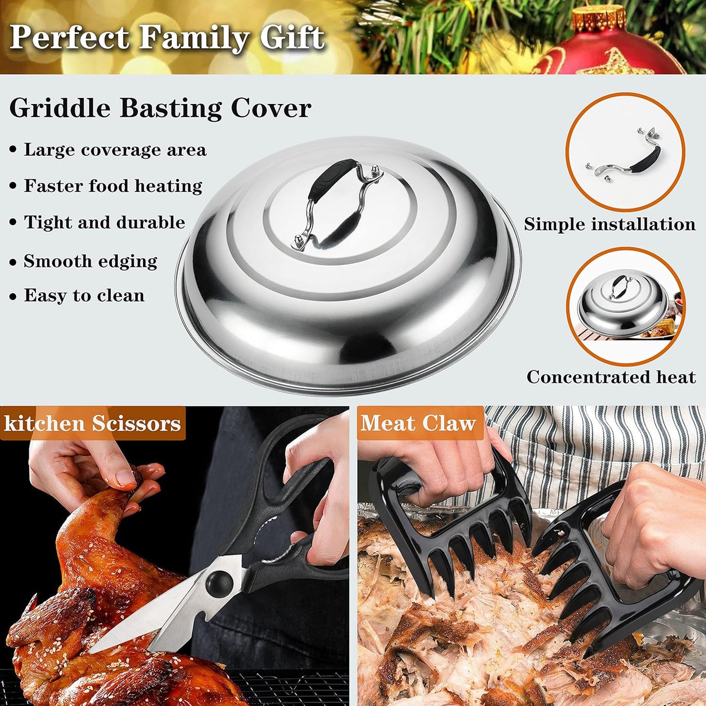 ROMANTICIST Professional Grade Griddle Accessories Kit - 30PCS Flat Top Grill Tools Set for Breakfast, Outdoor Grilling, Teppanyaki - Heavy Duty Griddle Spatula Scraper Burger Press - Ideal Grill Set