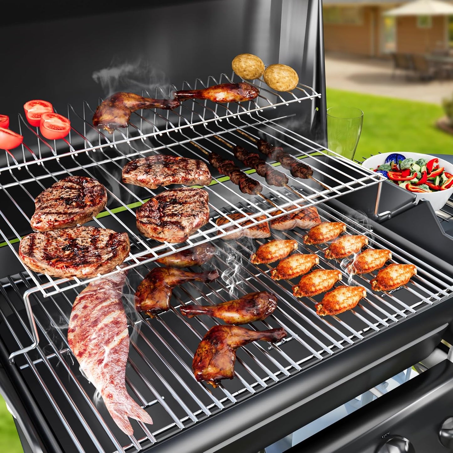 17" Grill Grates for Charbroil Infrared 3 Burner 463242515 463242516 466242515 466242516 G466-0025-W1A 463243016 463246018 463346017 463355220, Stainless Steel Charbroil Grill Replacement Parts