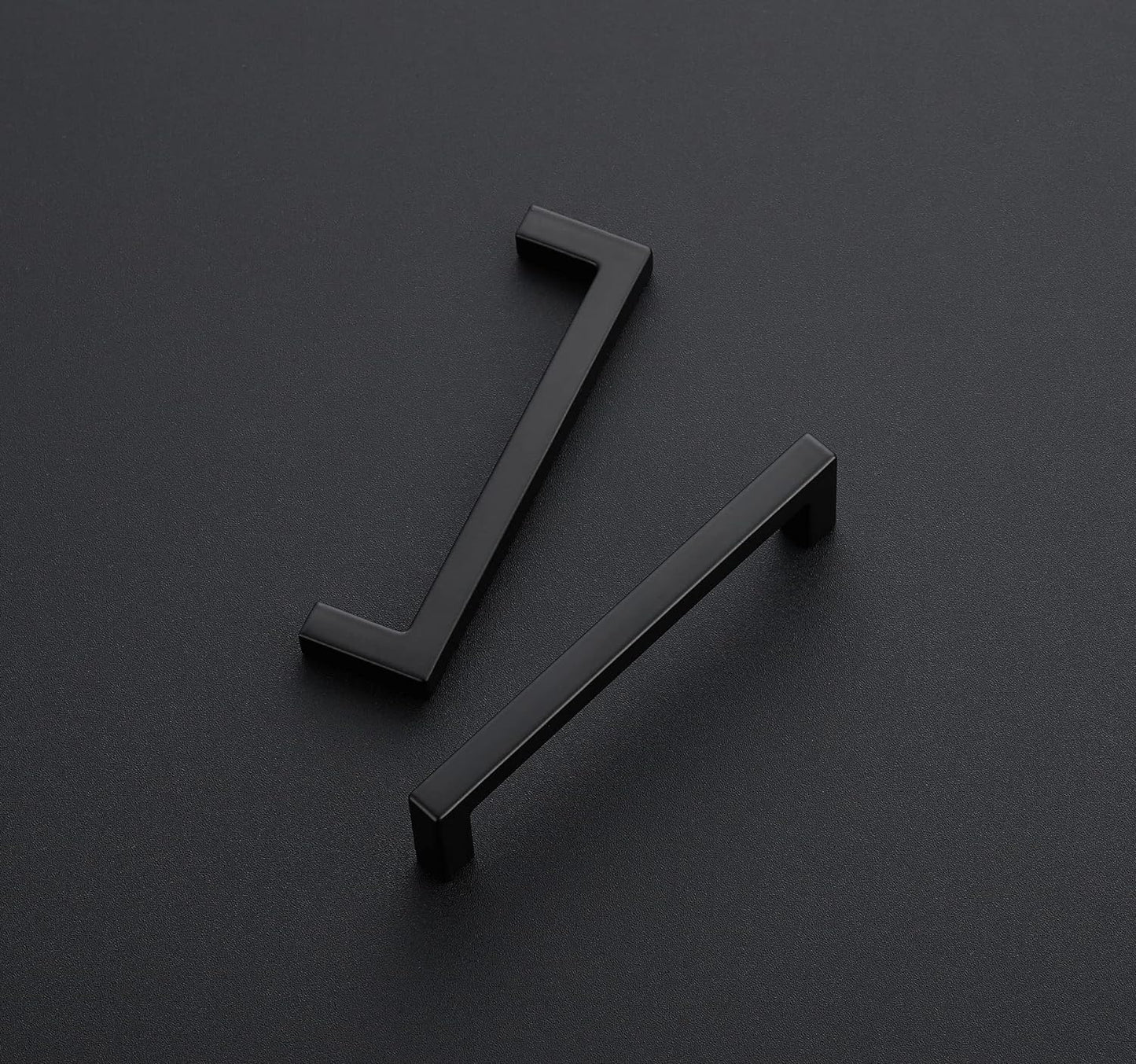 Ravinte 5 Pack Solid 4 Inch Center to Center Slim Square Bar Drawer Handles Kitchen Cabinet Handles Black Drawer Pulls Kitchen Cabinet Hardware Matte Black Pulls